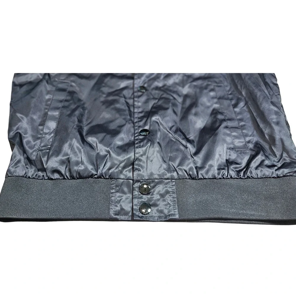 Obey Worldwide Mens Black Nylon Bomber Jacket Snap Front Small Streetwear Skater